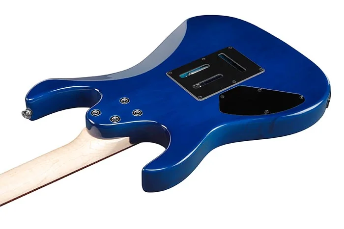 Ibanez GRX70QA — costas do corpo e encaixe do braço em maple