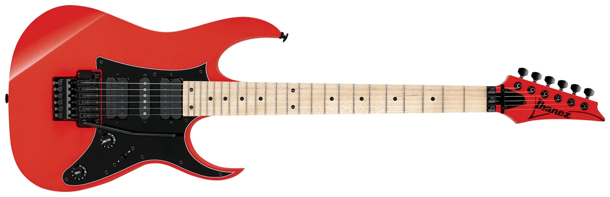 Ibanez RG550 Road Flare Red sobre bancada