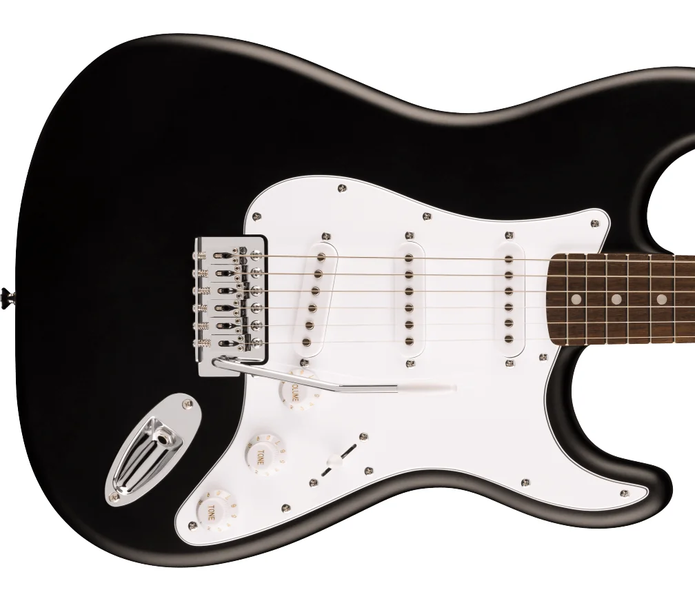 Squier Debut Series Stratocaster preta — escala em laurel e três single coils — foto 2 de 3
