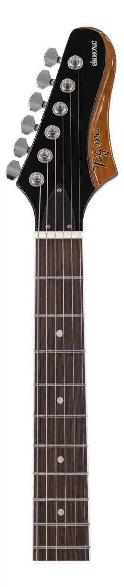 Tagima Ekosonic, close no headstock com logo ekosonic e Tagima — foto 2 de 5