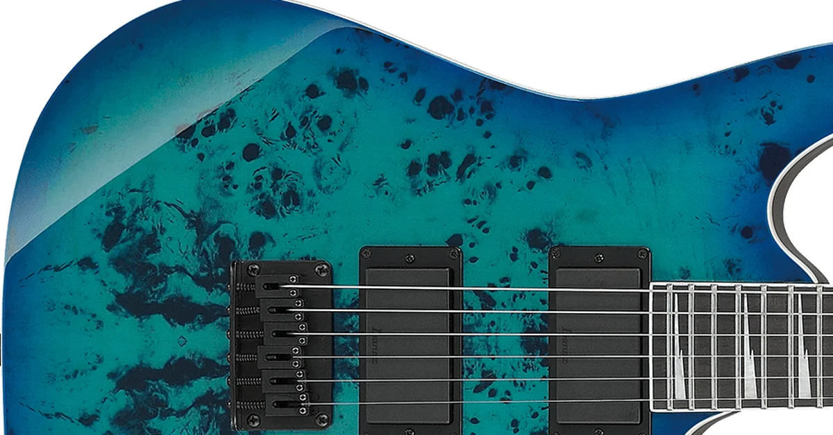 Ibanez GRGR221PA GIO Aqua Burst, um dos modelos da linha GRG